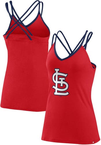 Women's Red St. Louis Cardinals Oversized Spirit Jersey V-Neck T-Shirt