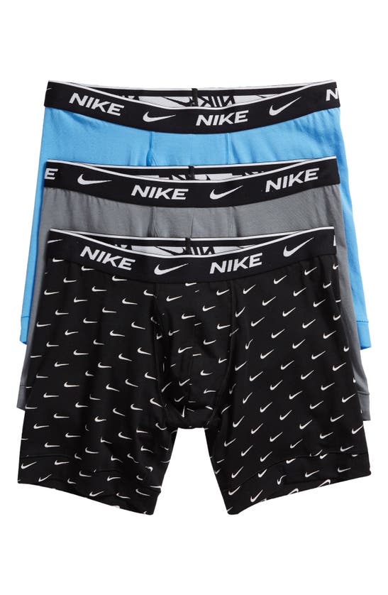 NIKE DRI-FIT EVERYDAY ASSORTED 3-PACK PERFORMANCE BOXER BRIEFS,KE1107
