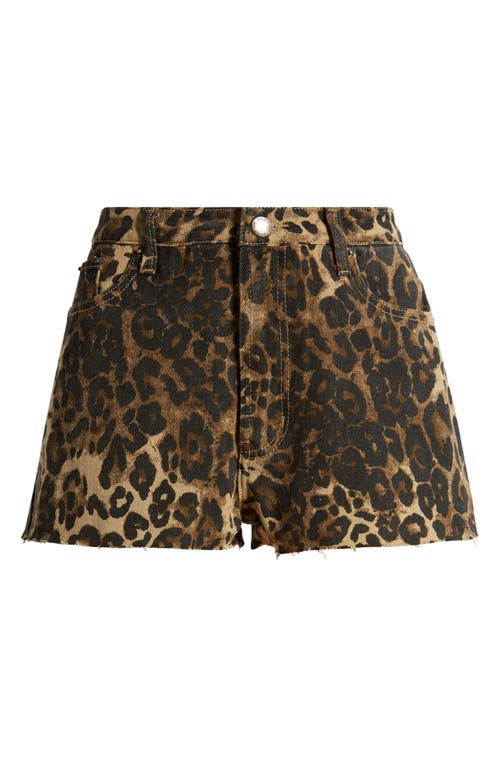 Shop Nasty Gal Leopard Print Denim Cutoff Shorts