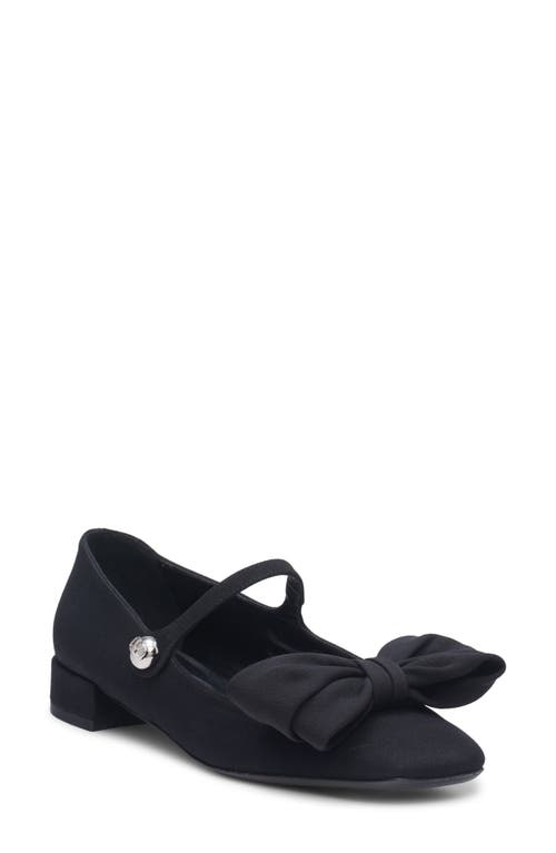 Valentino Satin Bow Mary Jane Ballerina Flats In Nero