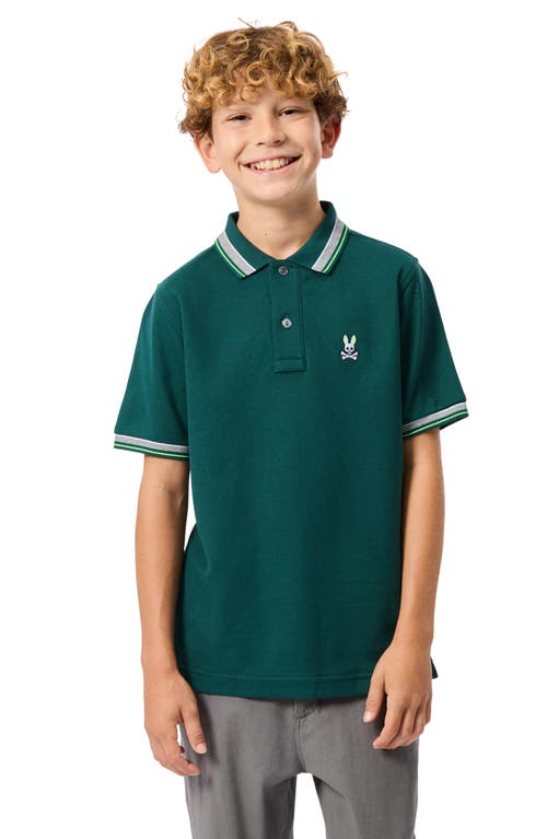 Psycho Bunny Kids' Rockport Pique Polo In Sea Moss