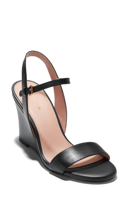 Shop Cole Haan Josie Wedge Sandal In Black Ltr