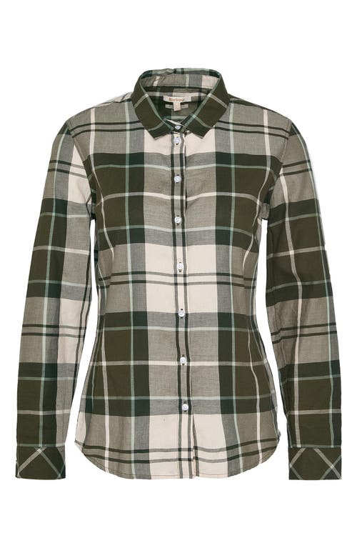 Shop Barbour Bredon Tartan Check Button Front Shirt In Ancient Tartan Green