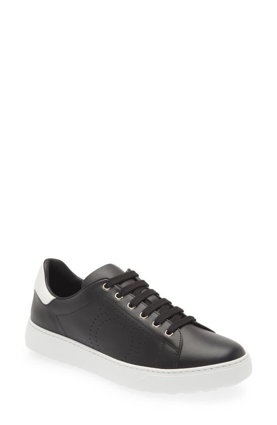 Salvatore Ferragamo Pierre Gancio Sneaker In Nero/ White | ModeSens