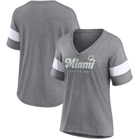 Men's Fanatics Branded Heathered Gray Miami Dolphins Big & Tall Practice Long Sleeve T-Shirt