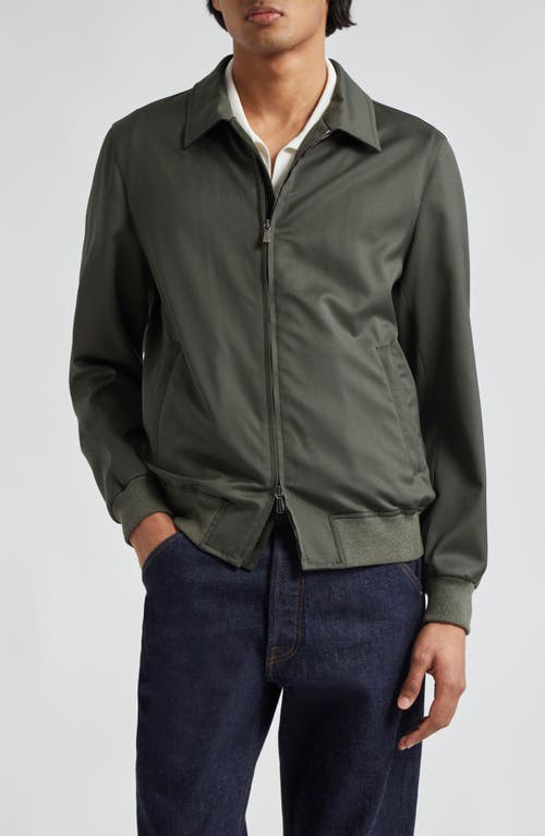 Technical Wool Zip Jacket in Green