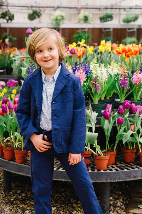 Shop Hope & Henry Boys' Organic Seersucker Suit Jacket, Kids In Navy Seersucker