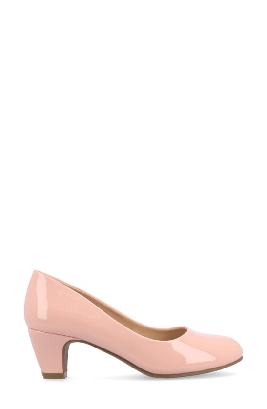 Journee Collection Luu Womens Round Closed Toe Block Heel Pumps In Patent/ Pink