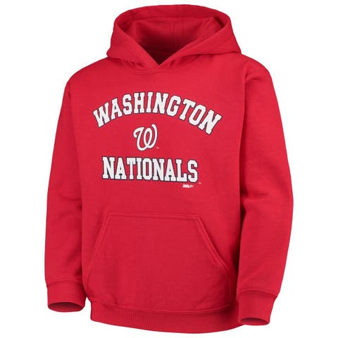 Stitches Red Washington Nationals Button-down Raglan Fashion