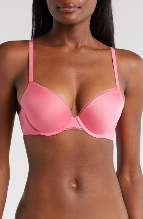 Shop Dkny Litewear Custom Lift Underwire Push-up Bra In Pink Taffy