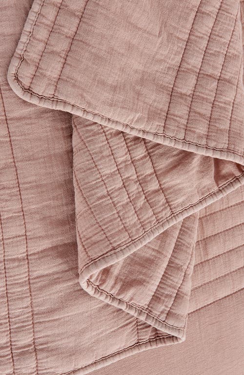 Melange Home Stone Washed Quilt & Sham Set In Dusty Pink