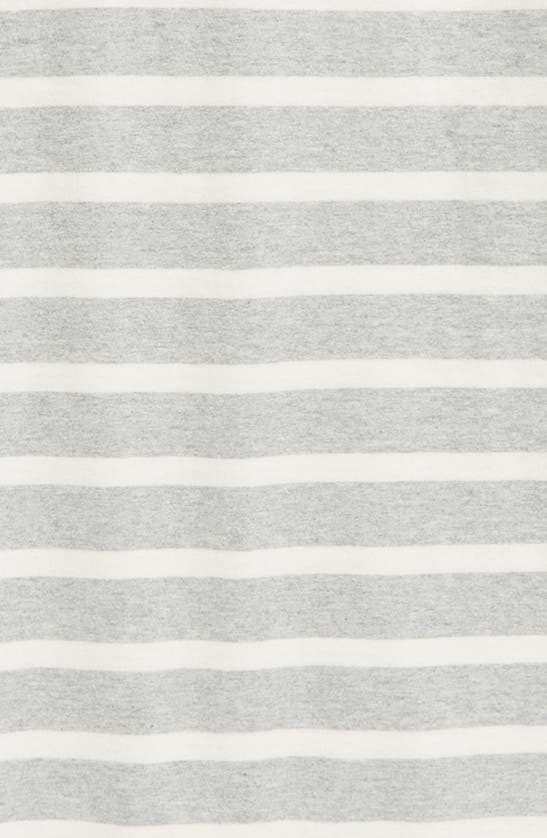 Shop Nordstrom Kids' Stripe Cotton Polo In Grey Heather- Ivory Pinstripe