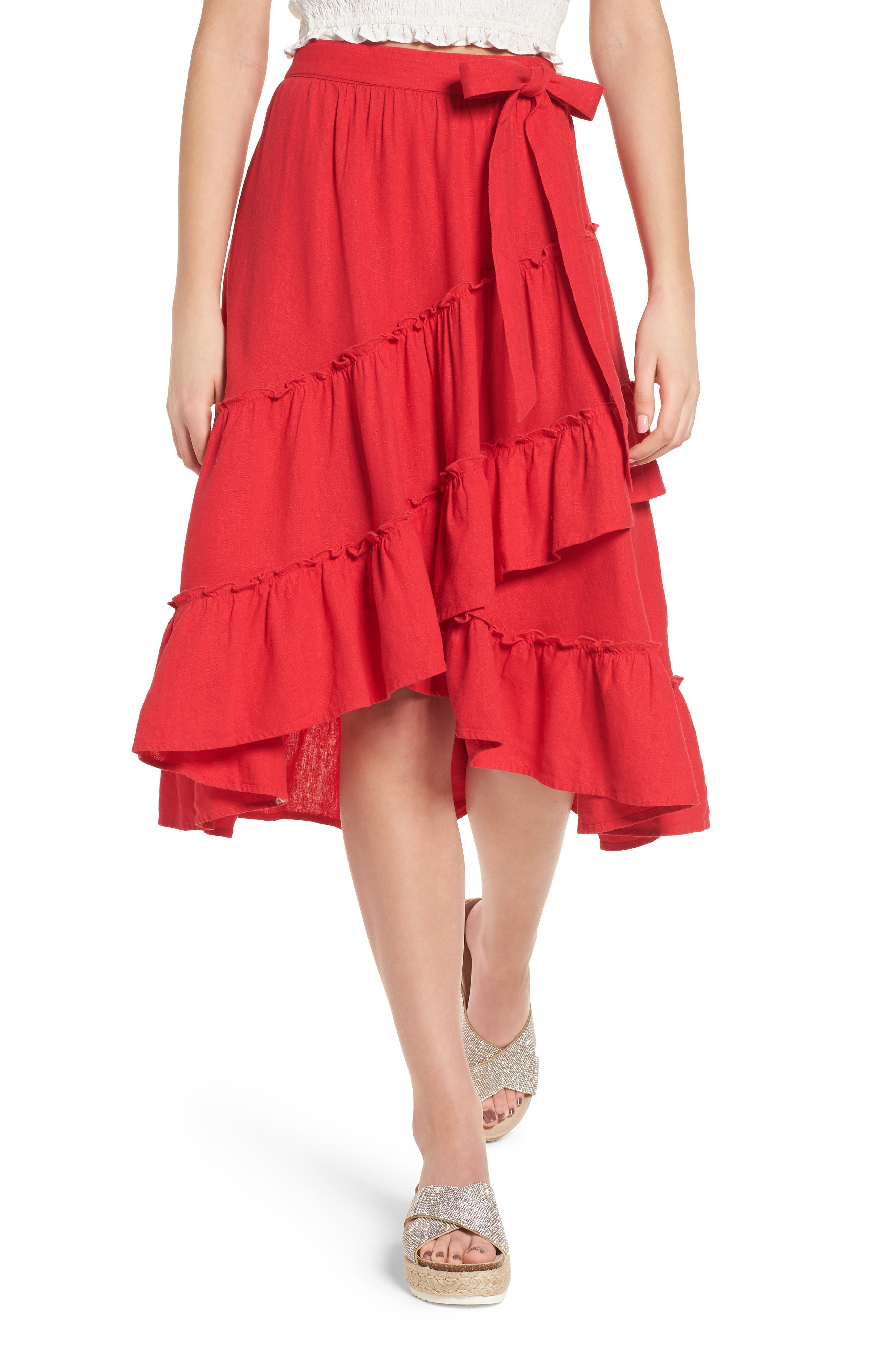 BP. Tiered Faux Wrap Skirt Nordstrom