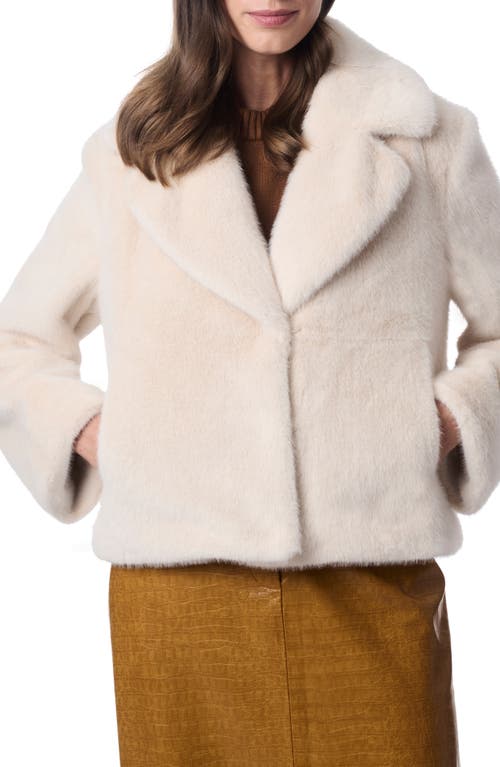 Shop Bernardo Short Faux Fur Coat In White