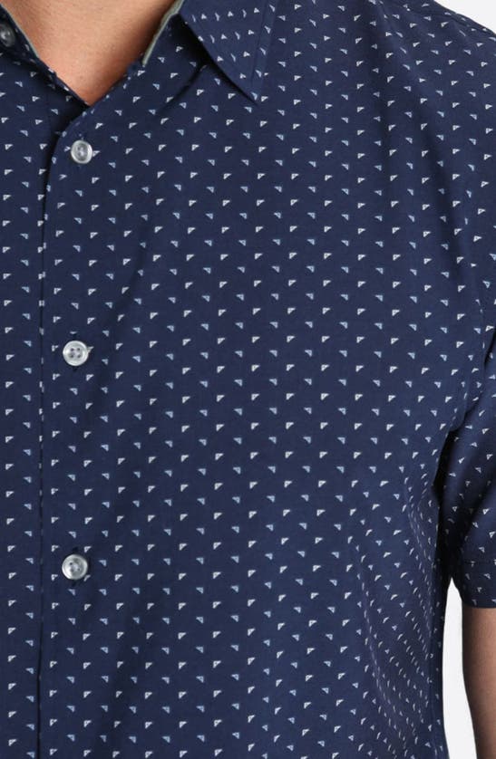 JACHS JACHS GRAVITY MICRO ARROW SHORT SLEEVE BUTTON-UP SHIRT