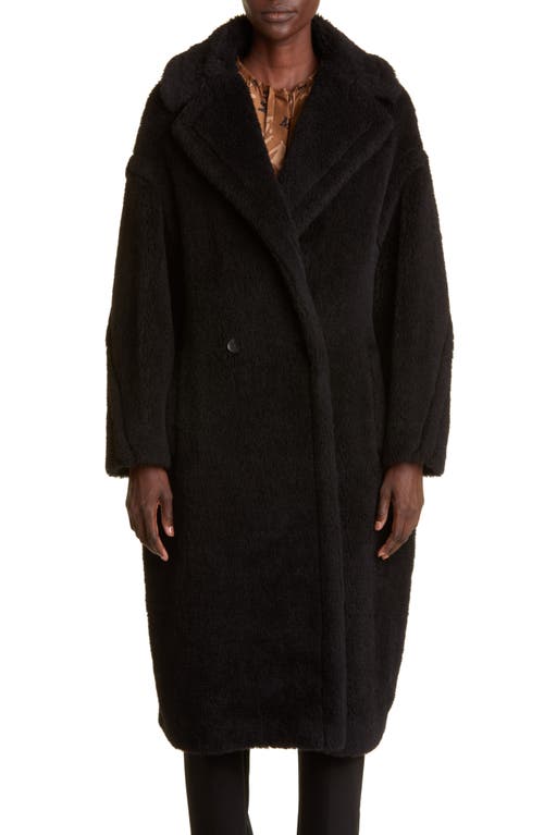 Max Mara Tedgirl Double Breasted Alpaca Blend Coat Black at Nordstrom,