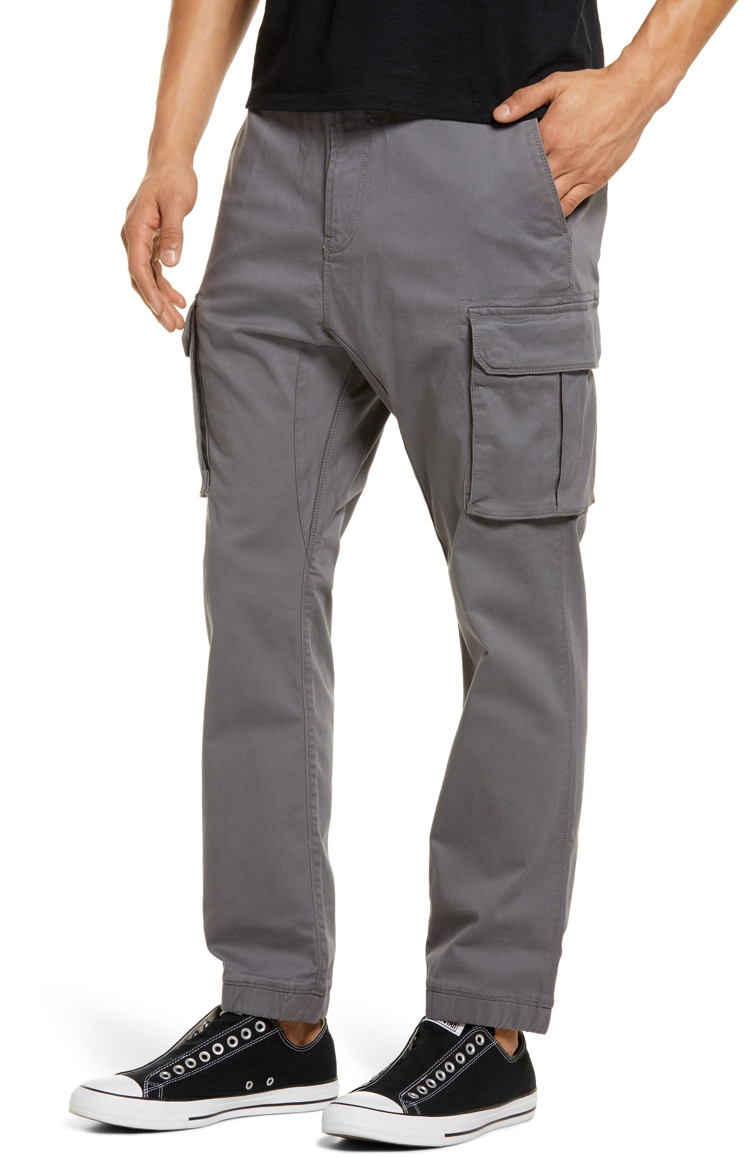 white cargo joggers