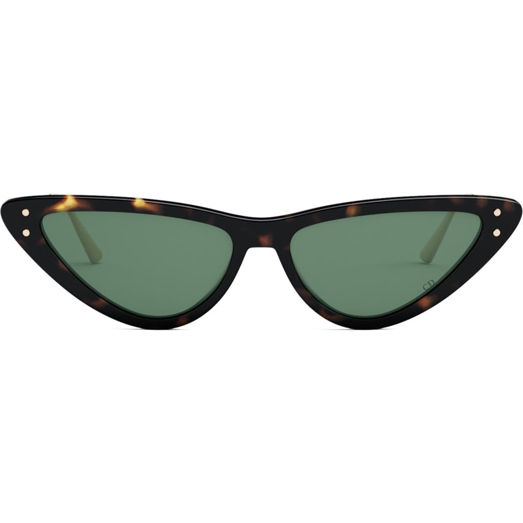 Dior Miss B4u 55mm Cat Eye Sunglasses In Dark Havana/green