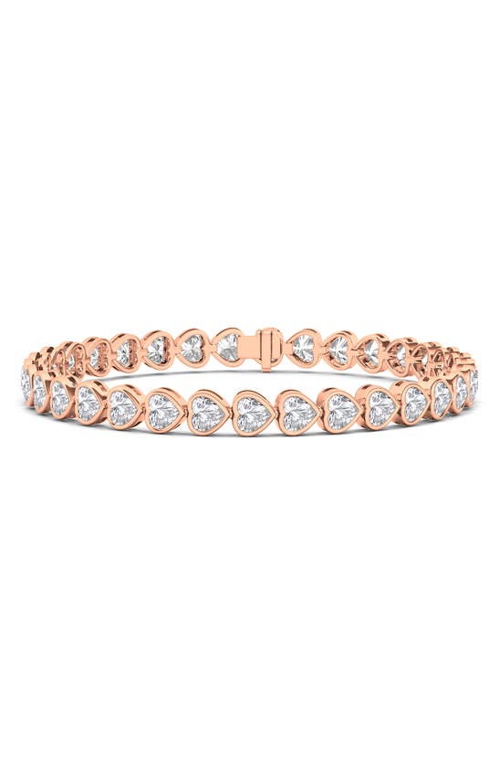 Shop Hautecarat Bezel Heart Lab Created Diamond Bangle In 18k Rose Gold