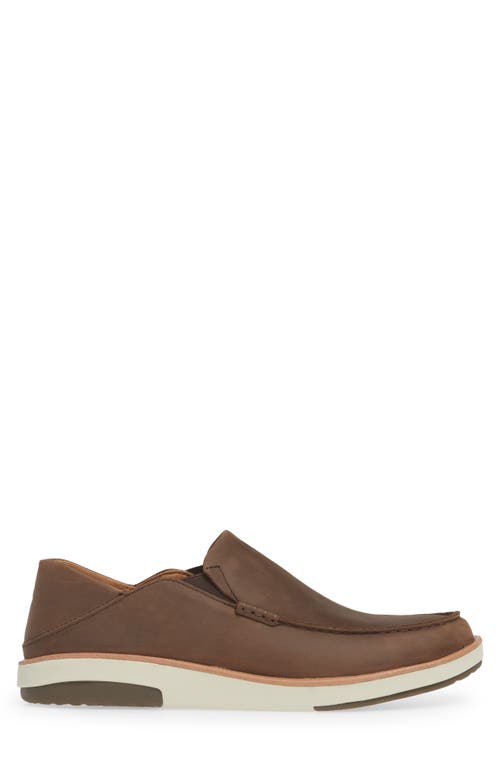 Shop Olukai Kalia Slip-on In Dk Wood/dark Wood Leather