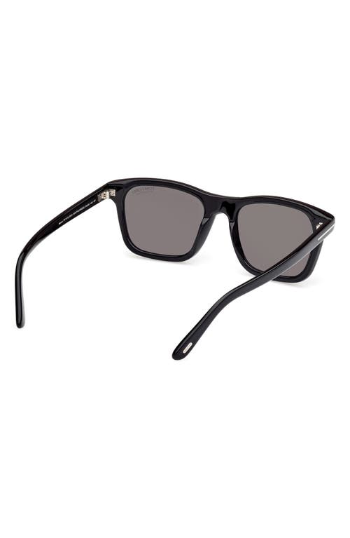 Shop Tom Ford Barron 54mm Square Sunglasses In Shiny Black/eco/lenses