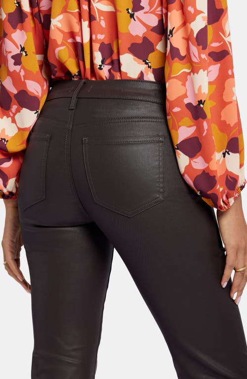 Nydj Marilyn Coated High Rise Straight Jeans In Cordovan Coated