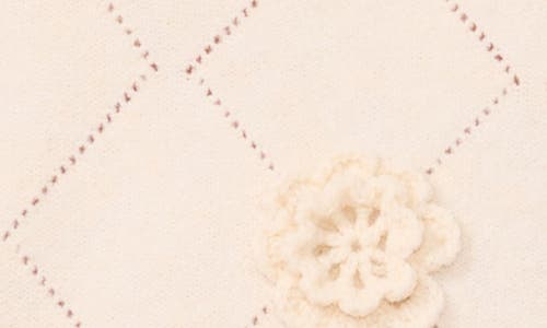 Cece Diamond Stitch Sweater In Creamy White