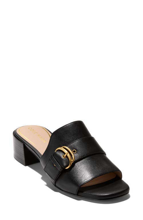 Shop Cole Haan Crosby Slide Sandal In Black Leather/black Stack