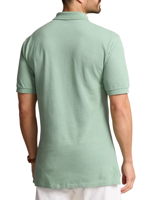 Shop Polo Ralph Lauren Mesh Polo Shirt In Faded Mint