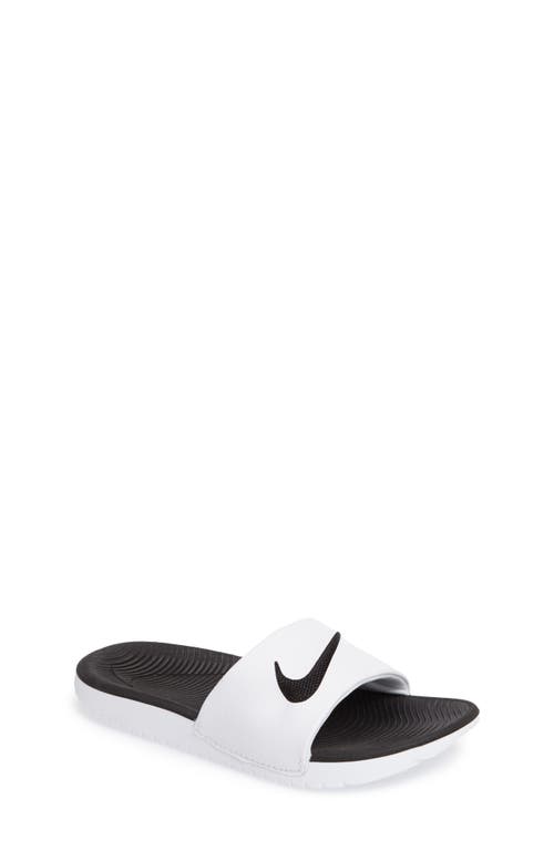 Shop Nike Kids' Kawa Sport Slide In White/black