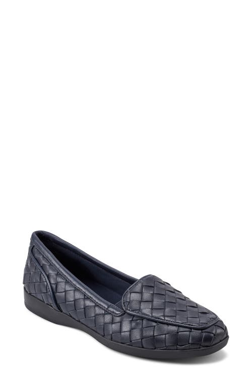 Easy Spirit Devit Woven Apron Toe Flat in Dark Blue 