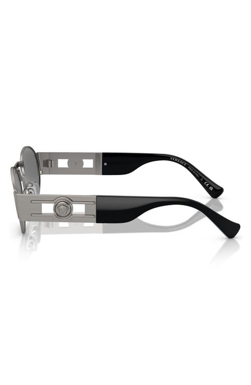 Shop Versace 56mm Oval Sunglasses In Matte Grey