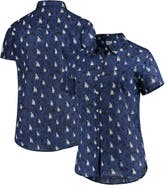 Men's FOCO Royal Los Angeles Dodgers Floral Linen Button-Up Shirt