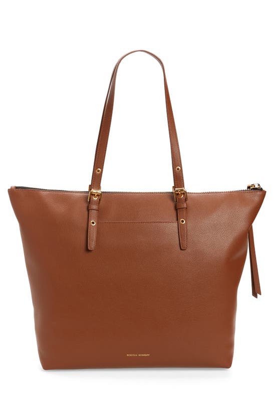 Rebecca Minkoff Chunky Leather Zip Tote In Tobacco