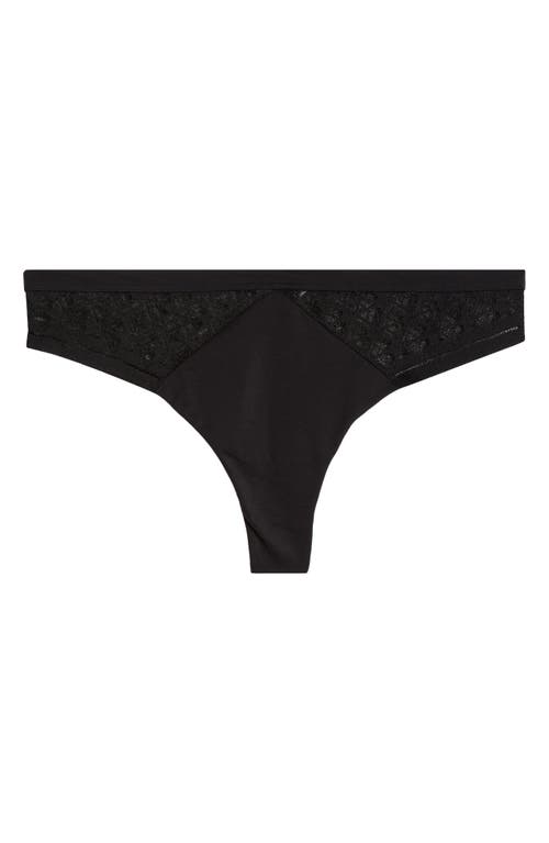 Chantelle Lingerie Ace Lace Trim Thong In Black