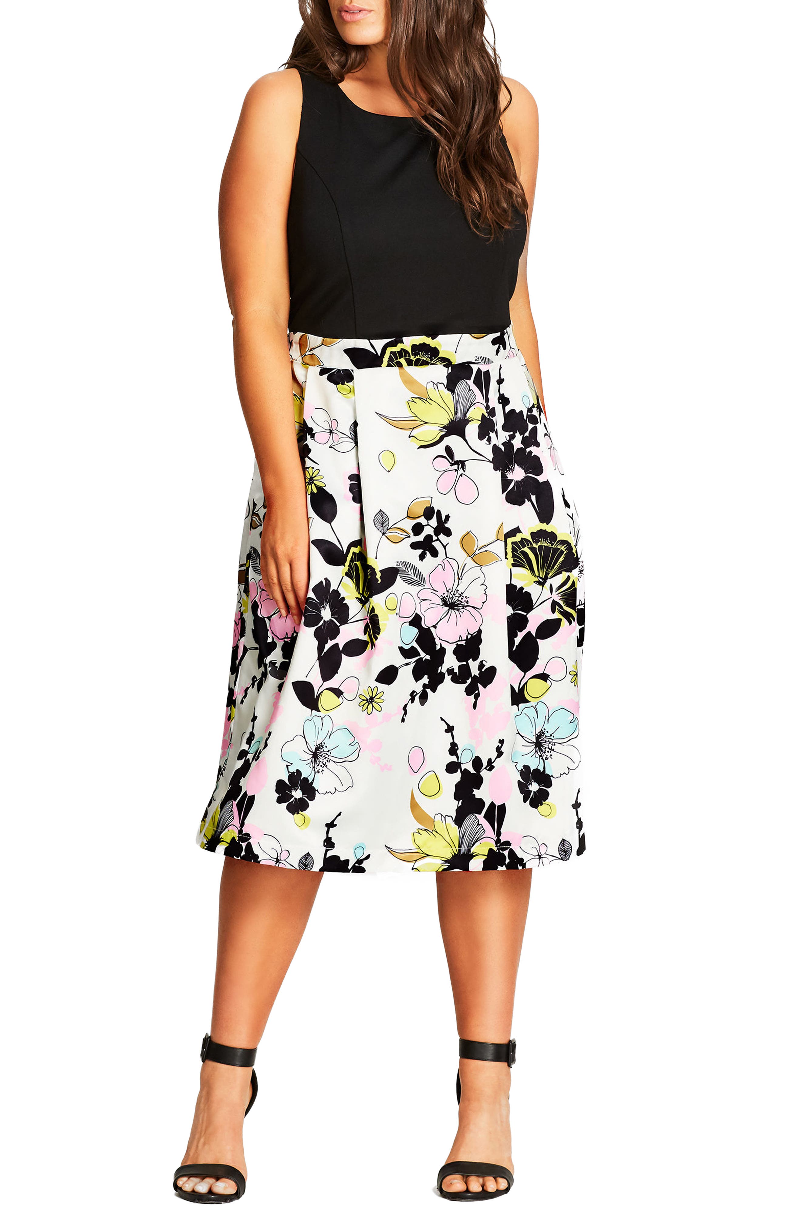 Plus Size City Chic Art Darling Fit & Flare Dress