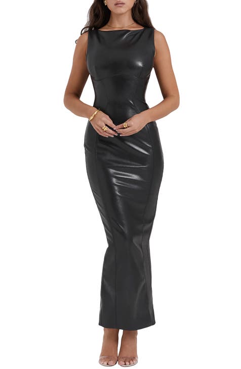 Black Faux Leather Dress – Saye It with Style Boutique