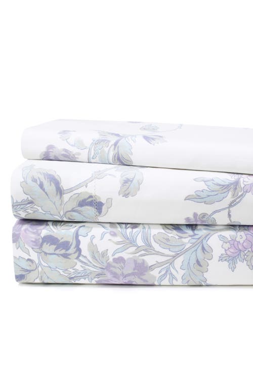 Melange Home Rose 200 Thread Count Percale Cotton Sheet Set In Violet