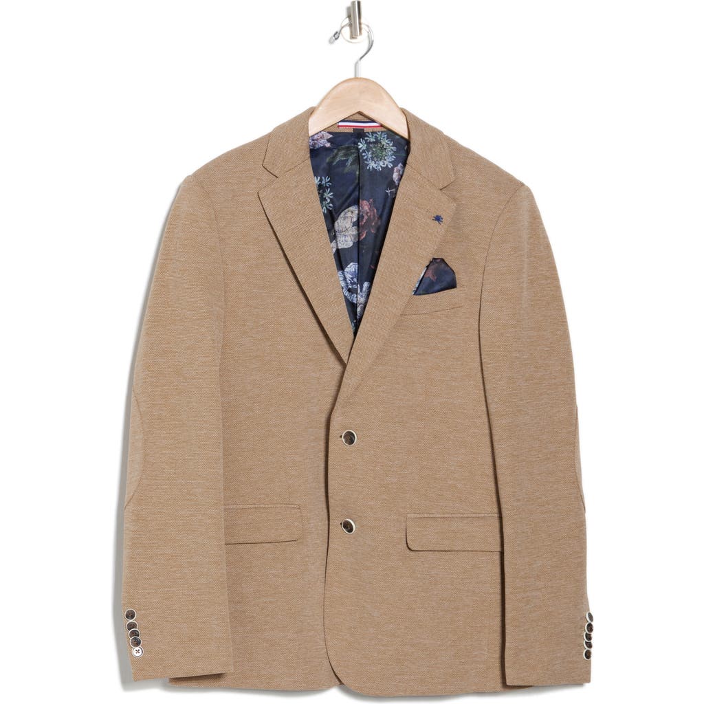 Soul Of London Textured Notch Lapel Double Button Blazer In Brown