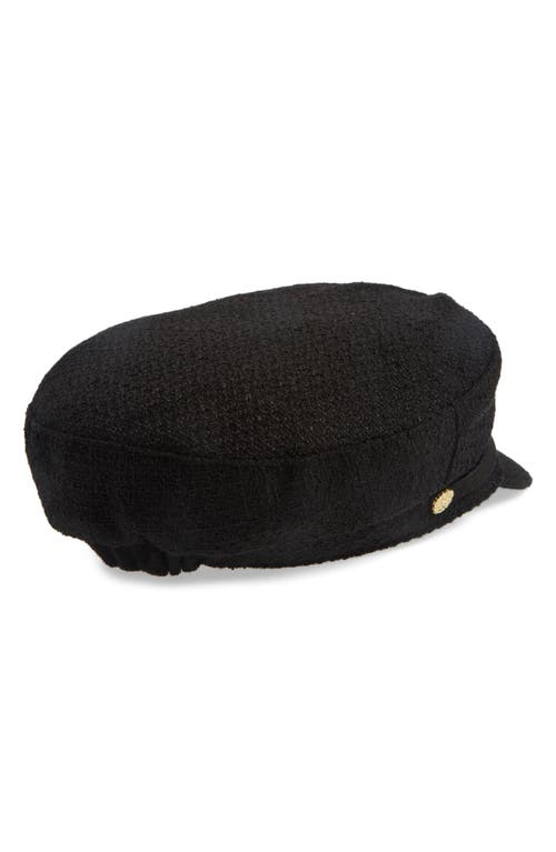 Vince Camuto Nubby Tweed Captain Cap In Black