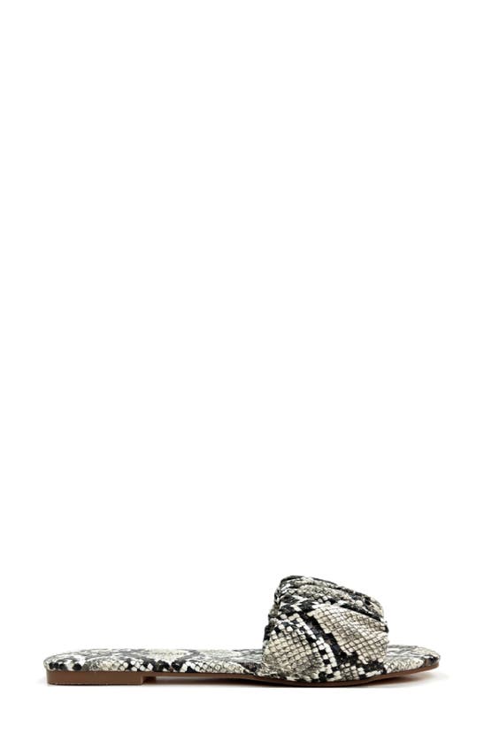 Yosi Samra Naomi Ruched Sandal In Snake Print In Natural Snake
