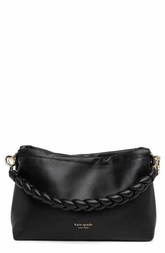 Kate Spade Medium Roulette Pebble Leather Crossbody Bag in Black