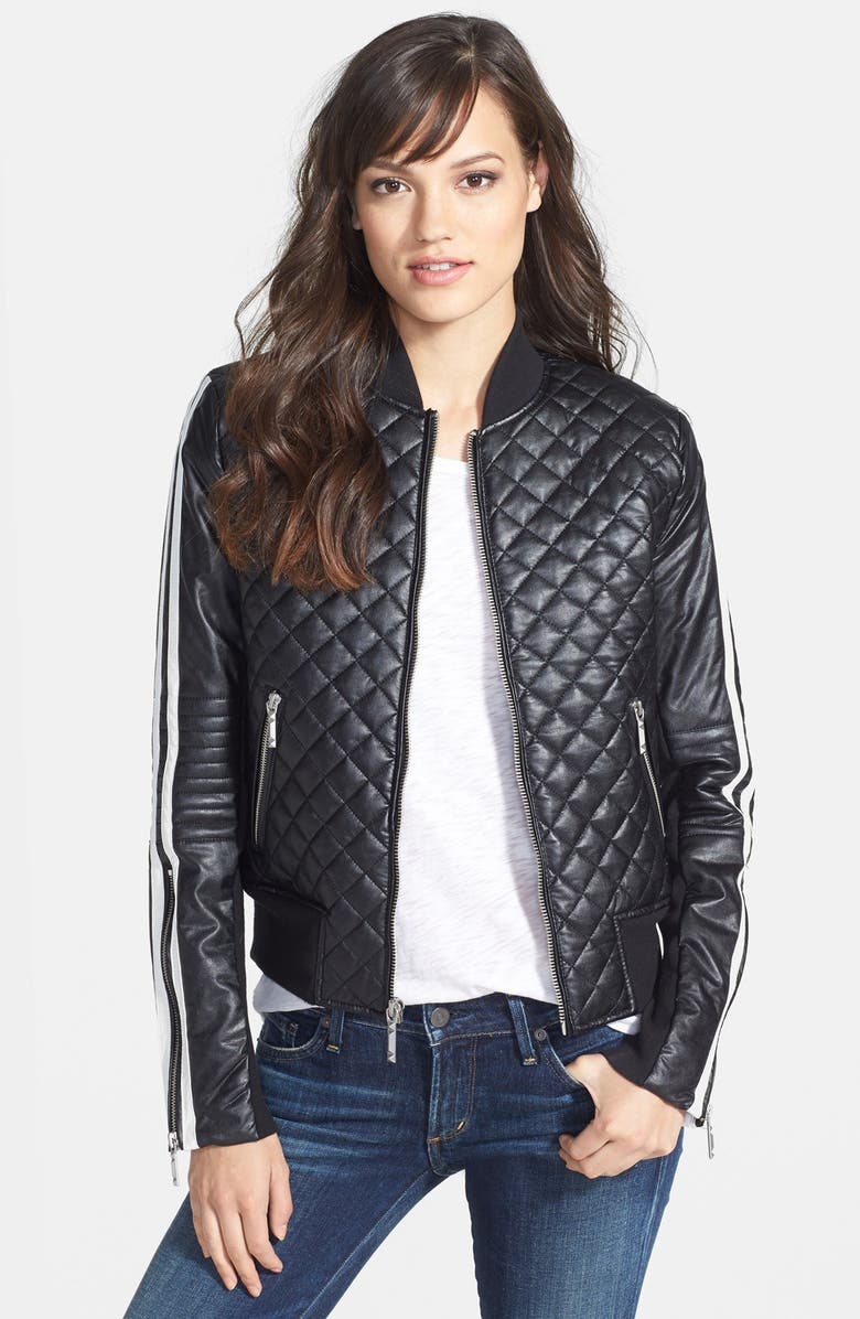 BCBGMAXAZRIA 'Morgan' Quilted Faux Leather Bomber Jacket | Nordstrom