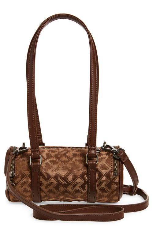 Shop Telfar Small Monogram Jacquard Duffle Bag In Chocolate Monogram