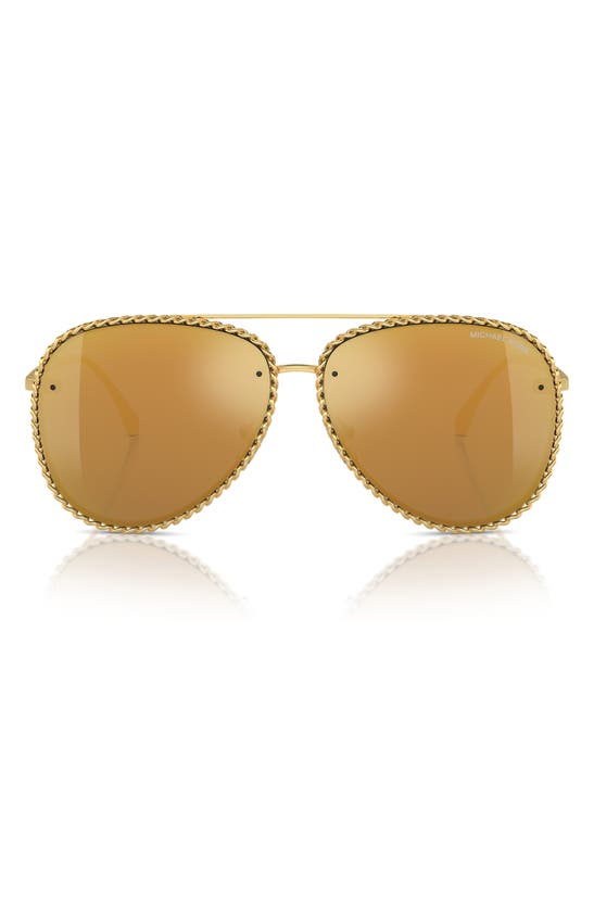 Shop Michael Kors Portofino 59mm Pilot Sunglasses In Gold