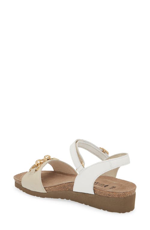 Naot Aubrey Wedge Sandal In Soft Ivory/soft White Leather