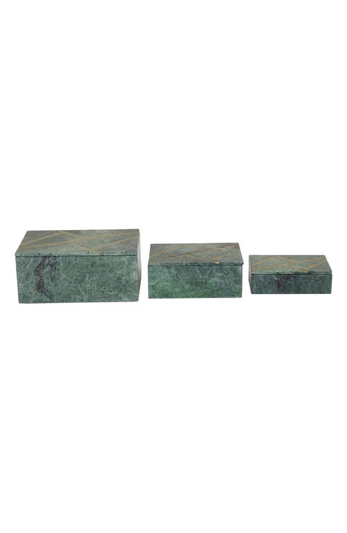 Shop Vivian Lune Home 3-piece Marble Box Set In Green