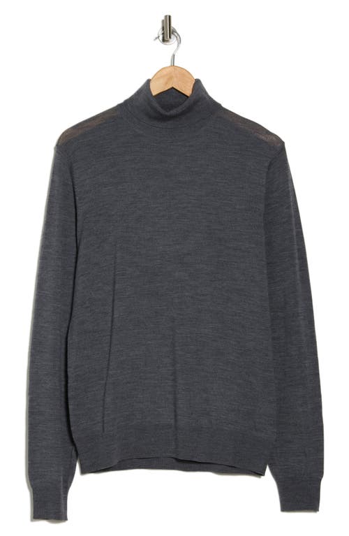 Bruno Magli Merino Wool Turtleneck Sweater In Heather Grey