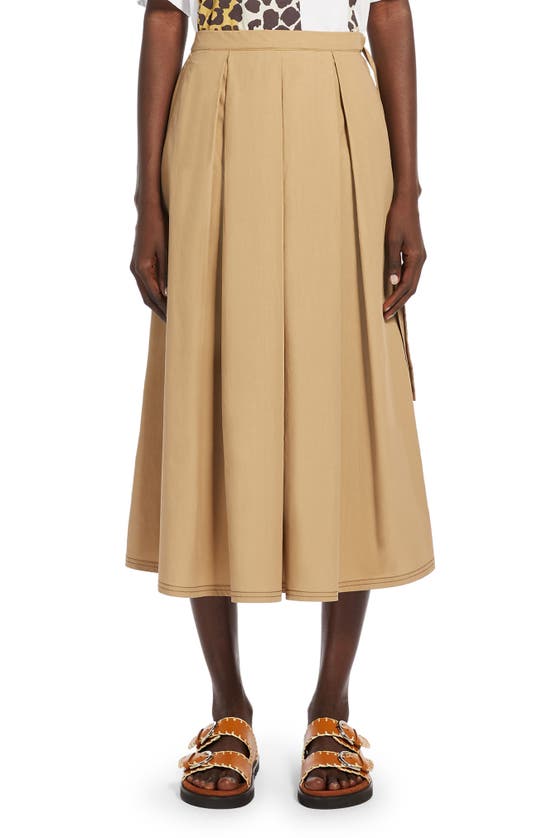 Shop Max Mara Donata Pleated Midi Skirt In Colonial