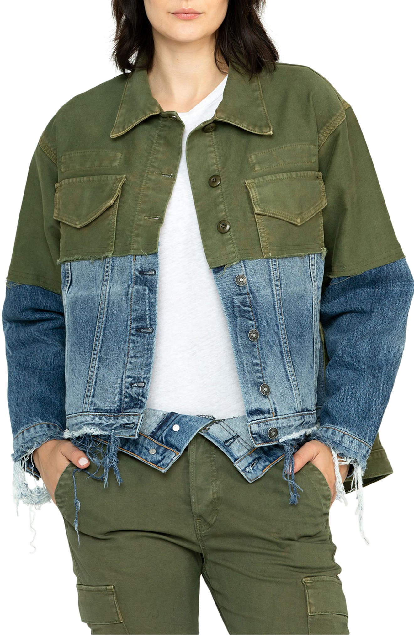 Hudson Jeans Twill & Denim Combo Jacket Nordstrom